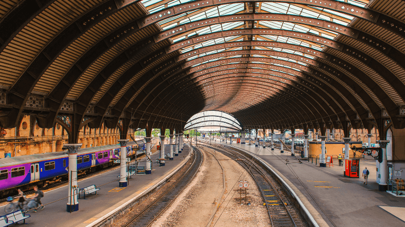 UK train station railway 